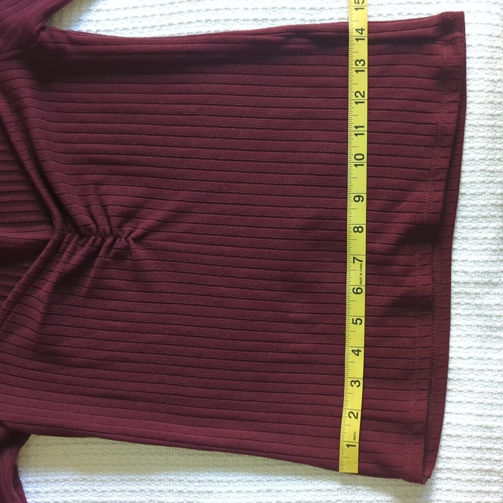 Madewell Ribbed Sweetheart Top Size XS - Cabernet - Picture 12 of 12